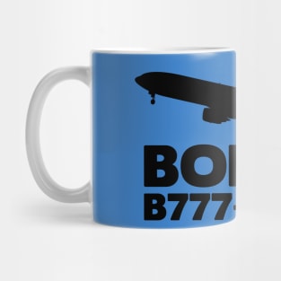 Boeing B777-200ER Silhouette Print (Black) Mug